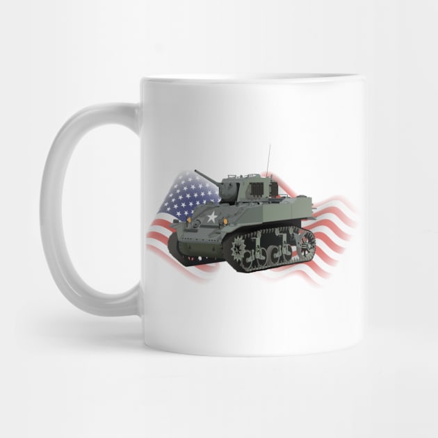 Patriotic M3/M5 Stuart American WW2 Tank by NorseTech